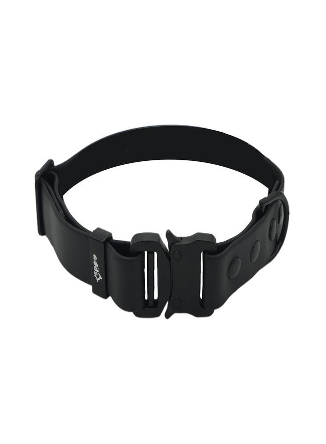 ADIL'S Adil’S Biothane Dog Collar 1-Inch Width, Waterproof & Heavy-Duty with Quick Release Buckle, Adjustable Collar with D-Ring for Leashes for Small, Medium & Large Dogs Black, (20''-24'') - Image 1